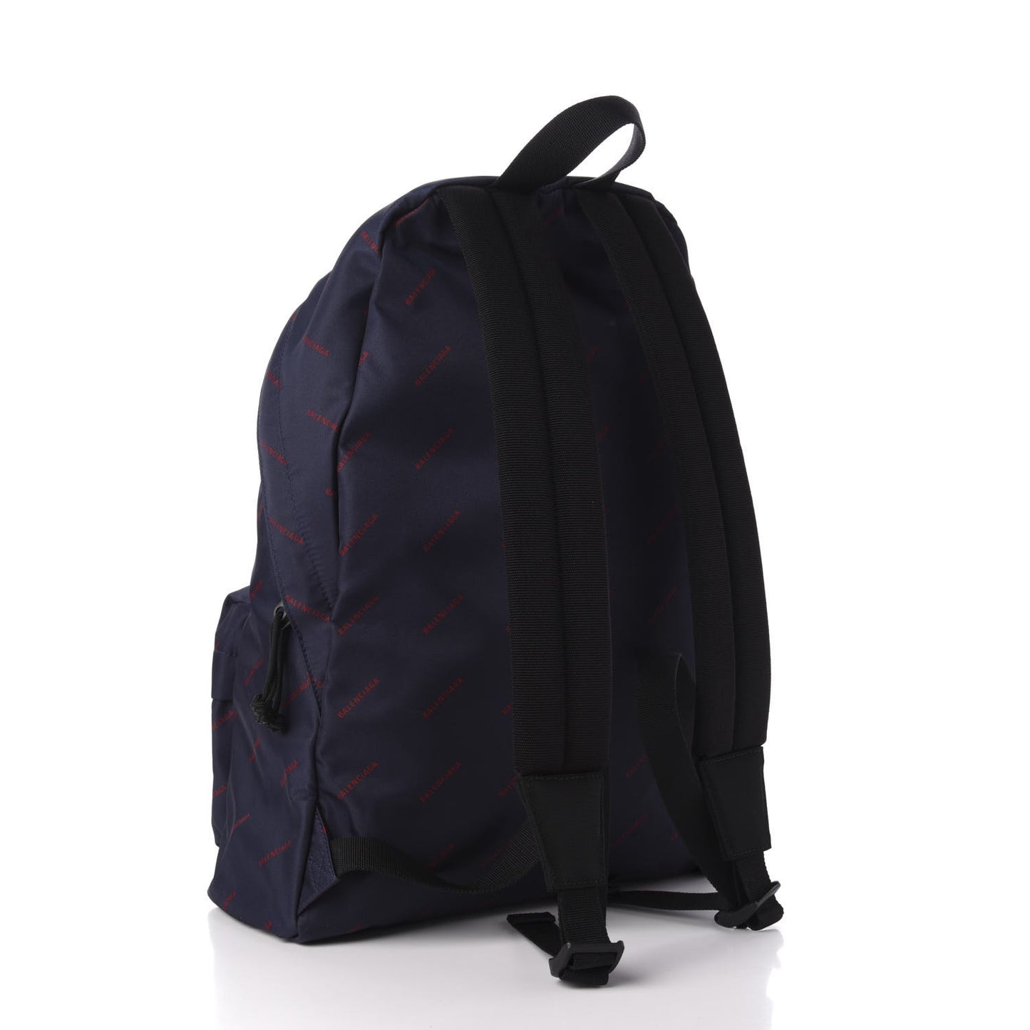 Twill Nylon Allover Logo Print Explorer Backpack Bleu Canopee Rouge