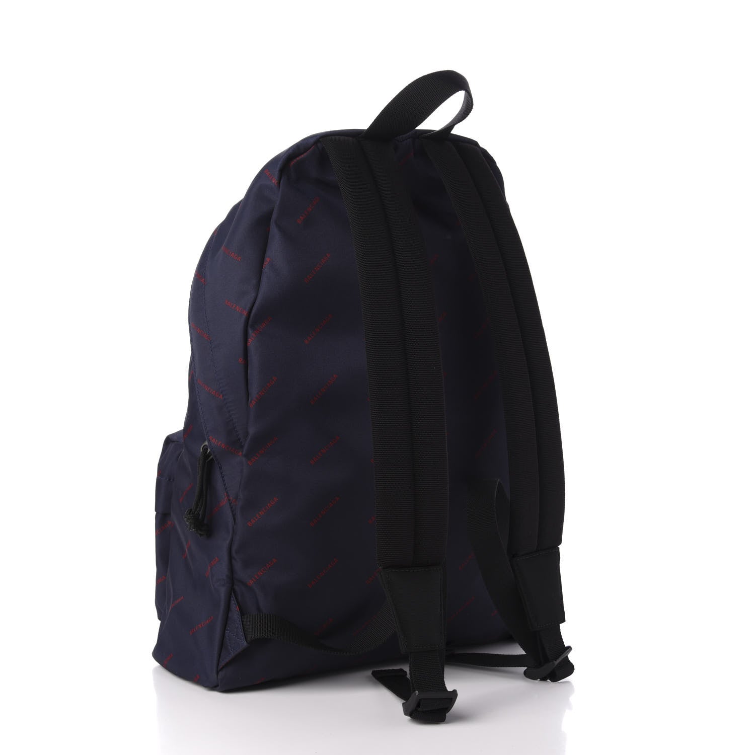 Balenciaga Twill Nylon Allover Logo Print Explorer Backpack Bleu Canopee Rouge 2 of 10
