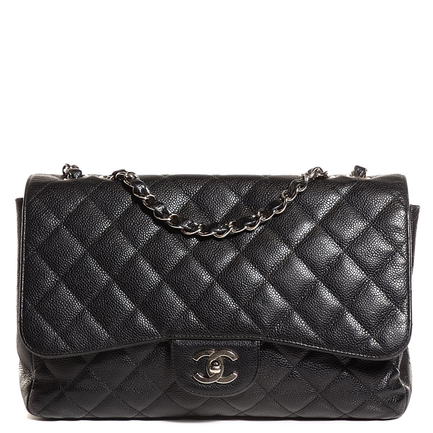 Caviar Quilted Jumbo Single Flap Black