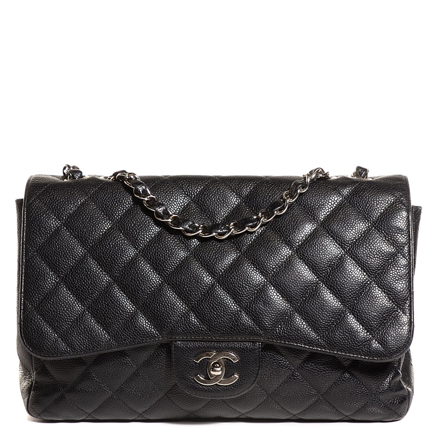 Chanel Caviar Quilted Jumbo Single Flap Black 1 of 9
