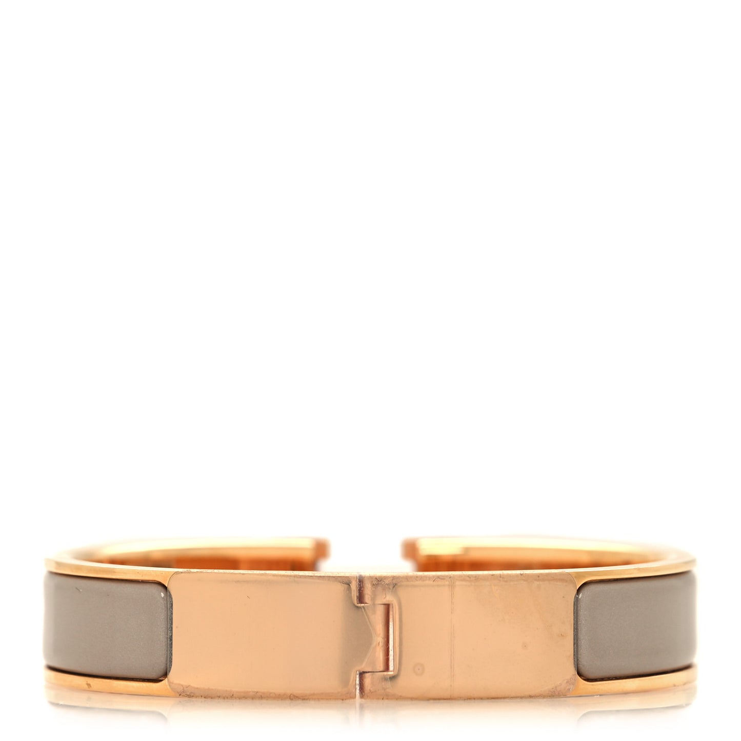 Enamel Narrow Clic Clac H Bracelet PM Marron Glace