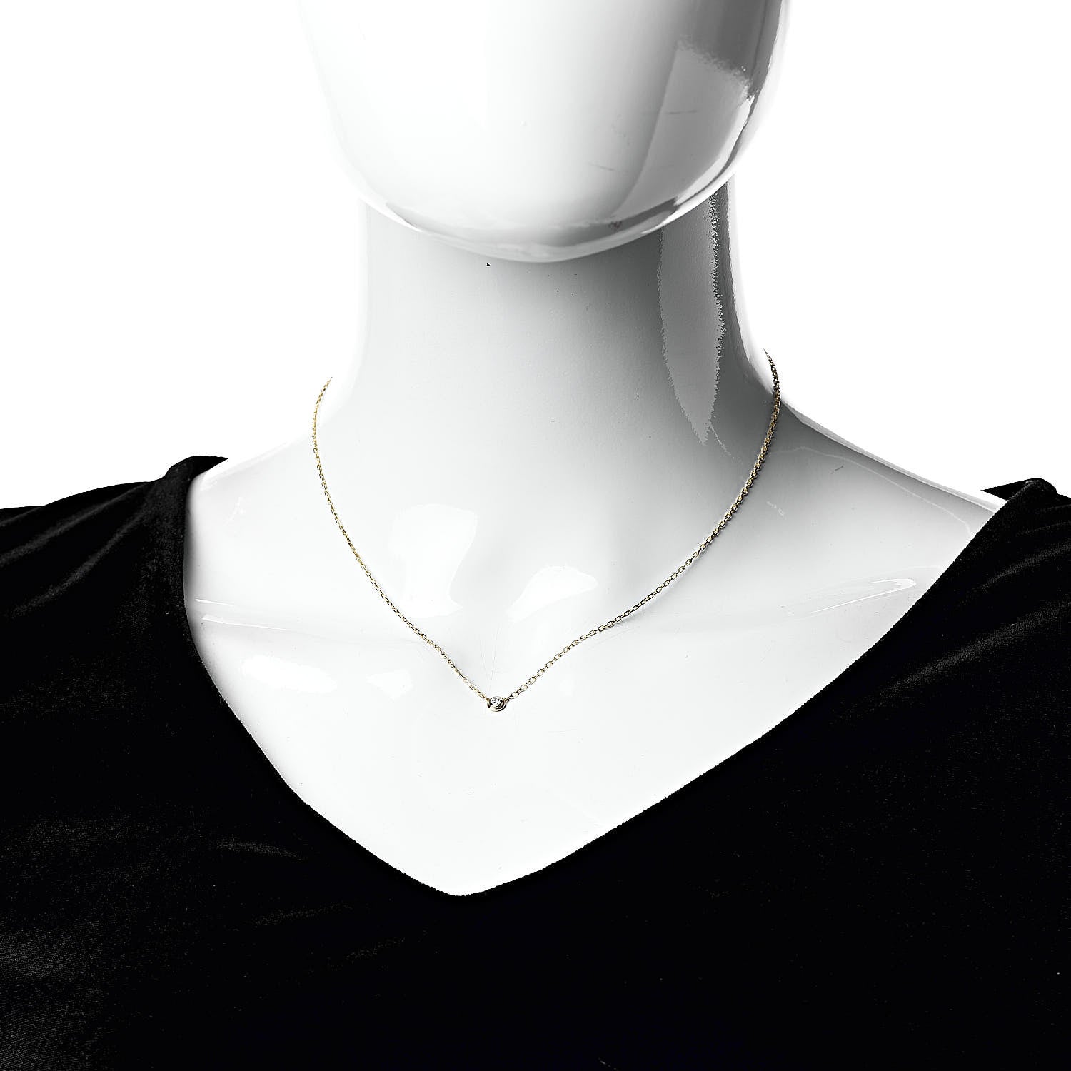 Cartier 18K Yellow Gold Diamond SM D'Amour Pendant Necklace 2 of 6
