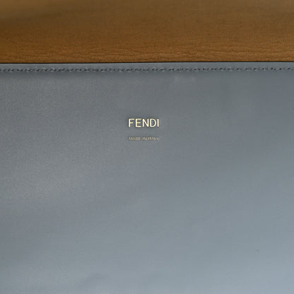 Fendi Vitello King Plexiglass Logo Embossed Medium Fendi Sunshine Shopper Tote Azzurro Baby 6 of 10