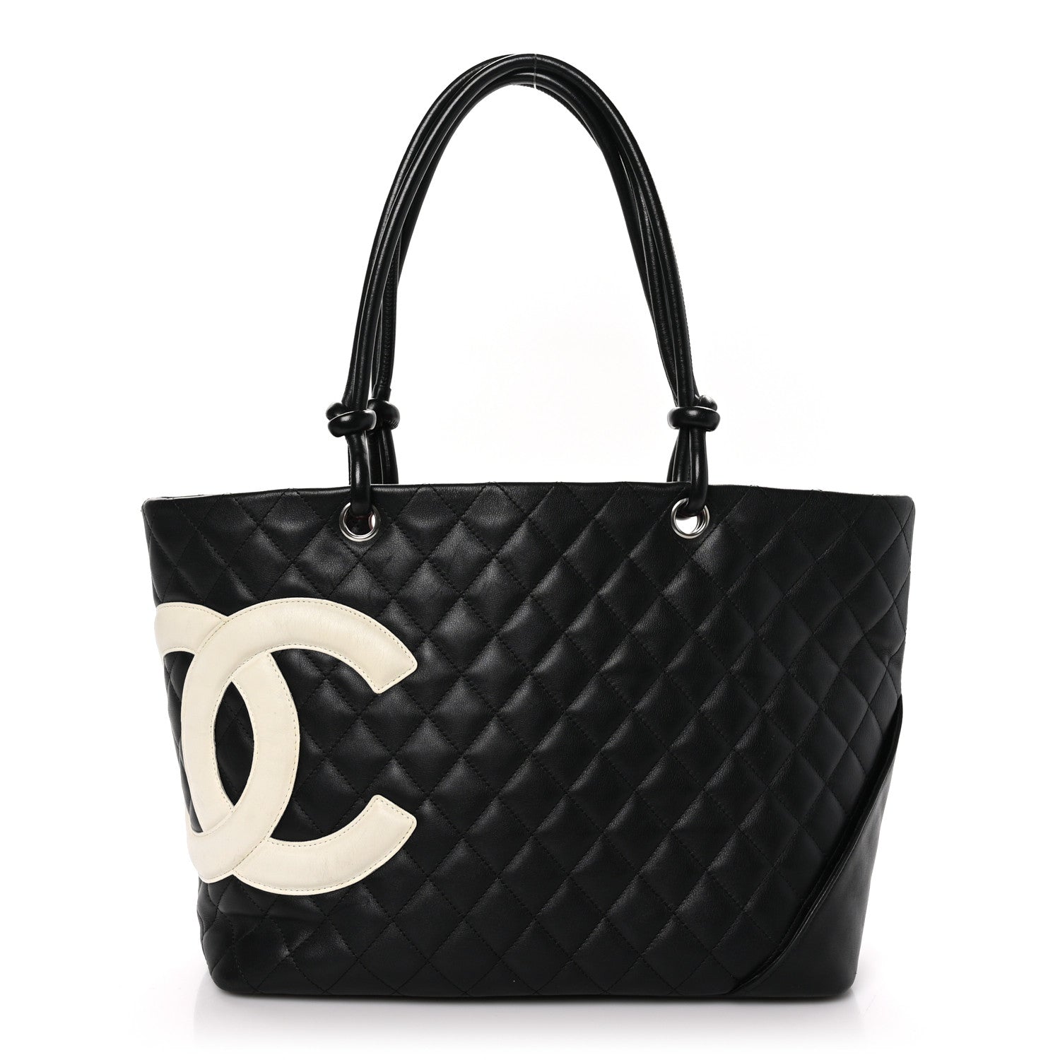 Chanel Calfskin Quilted Large Cambon Tote Black White 1 of 10