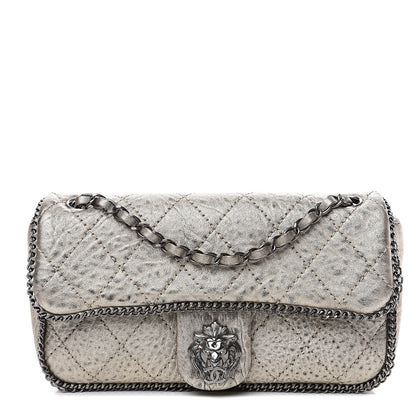 Chanel Distressed Lambskin Medium Leo Lion Flap Metallic 1 of 11