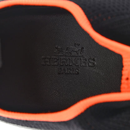 Hermes Technical Canvas Calfskin Womens Duel Sneakers 40 White Black 7 of 9