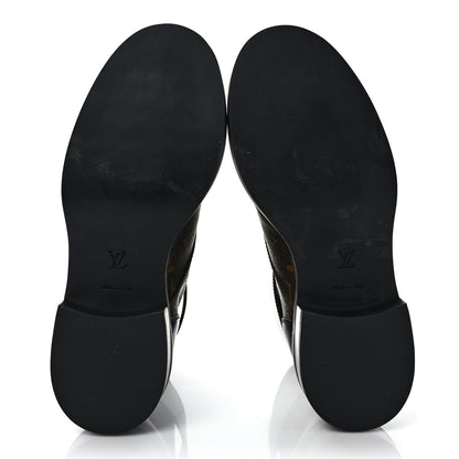 Louis Vuitton Calfskin Monogram Wonderland Flat Ranger Boots 37 Black 5 of 8