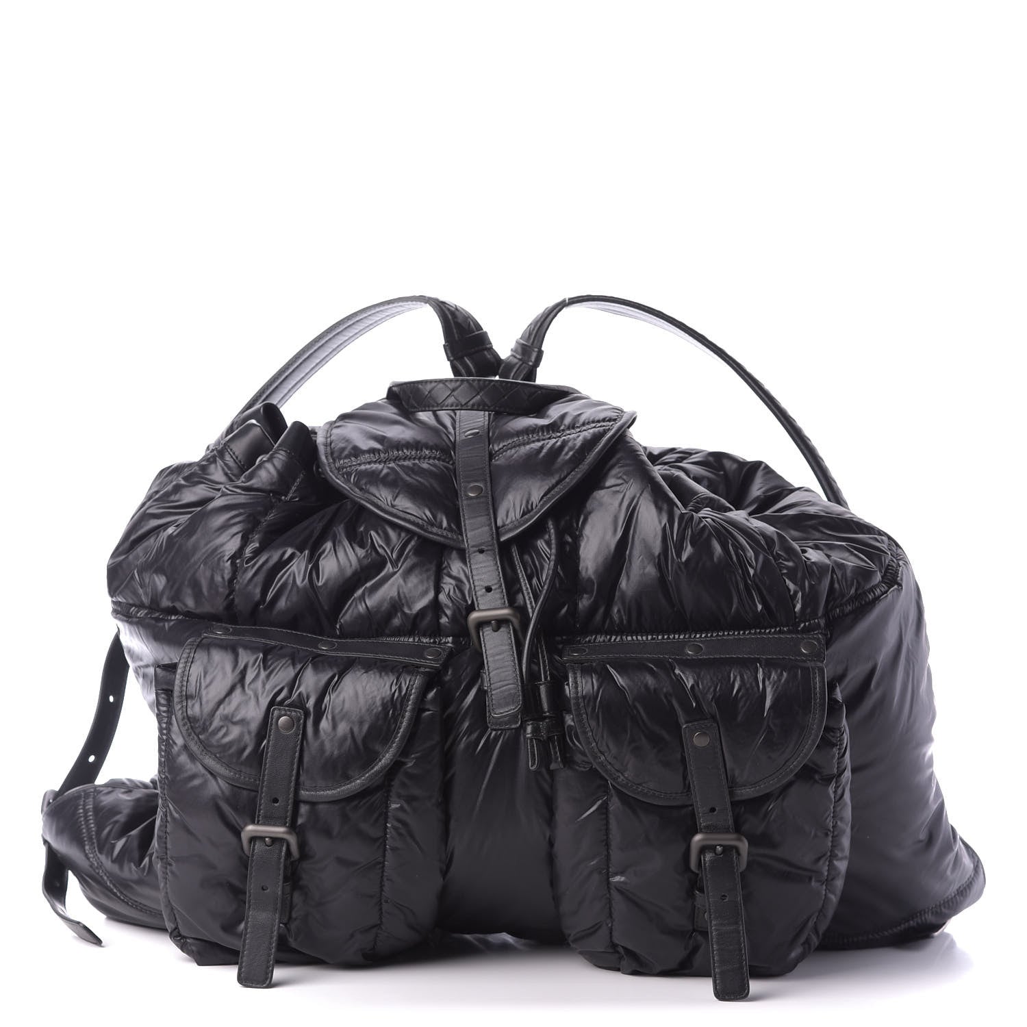 Bottega Veneta Nylon Calfskin Spinnaker Backpack Black 1 of 9