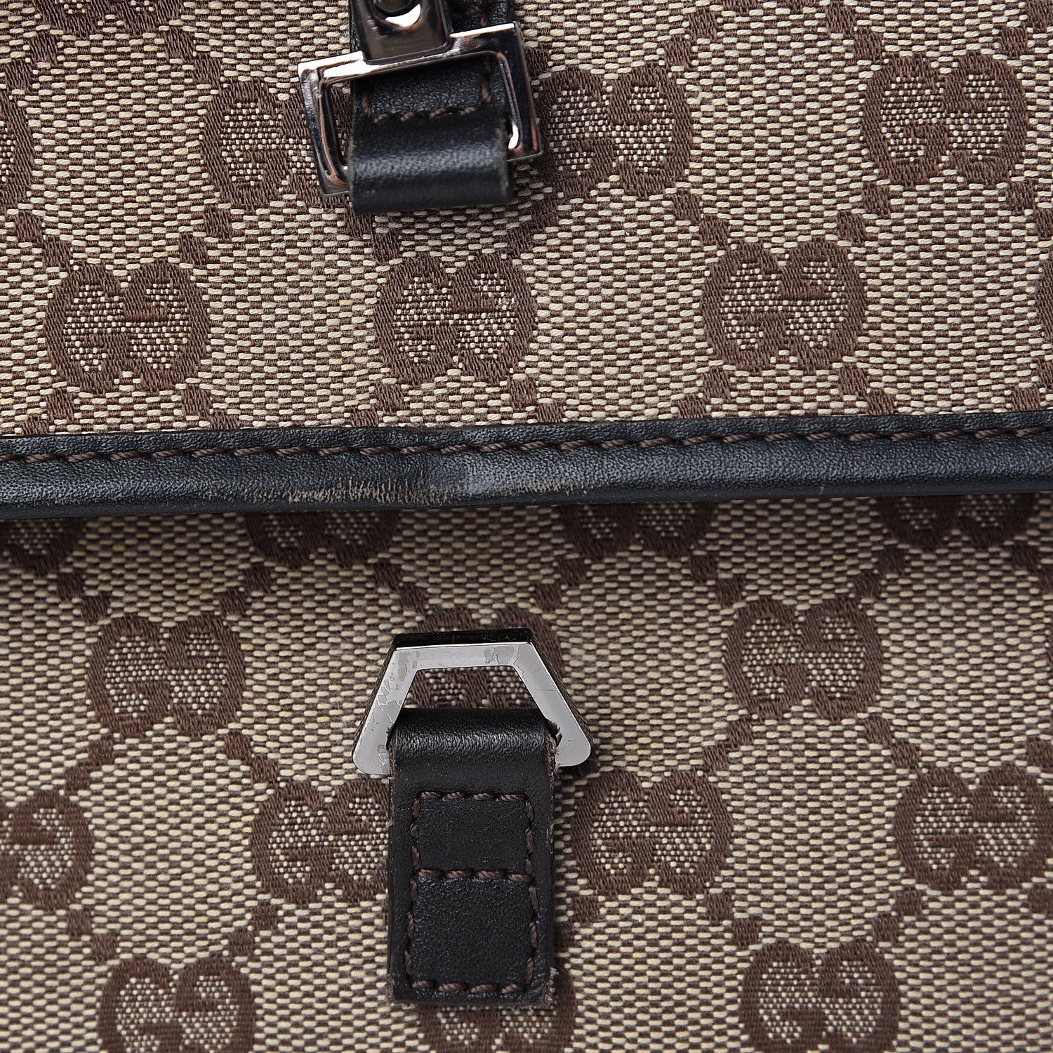 Gucci Monogram Waist Pouch Bag Dark Brown 9 of 10