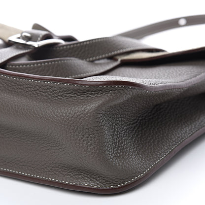 Hermes Taurillon Clemence Halzan 31 GM Etain 8 of 8
