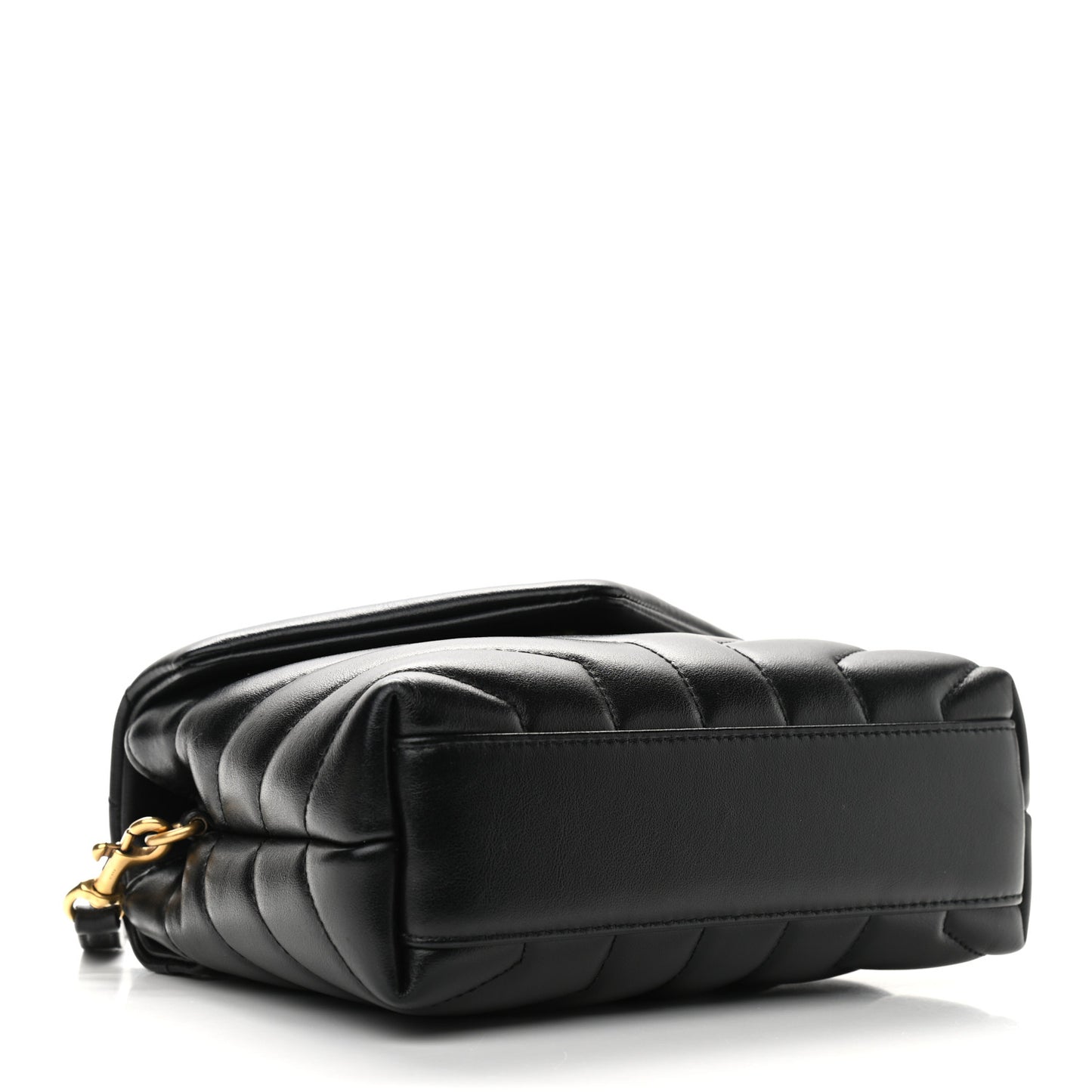 Calfskin Y Quilted Monogram Toy Loulou Crossbody Bag Black
