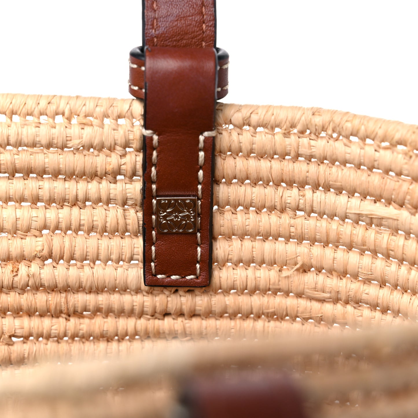 Raffia Small Square Basket Tote Bag Natural Tan