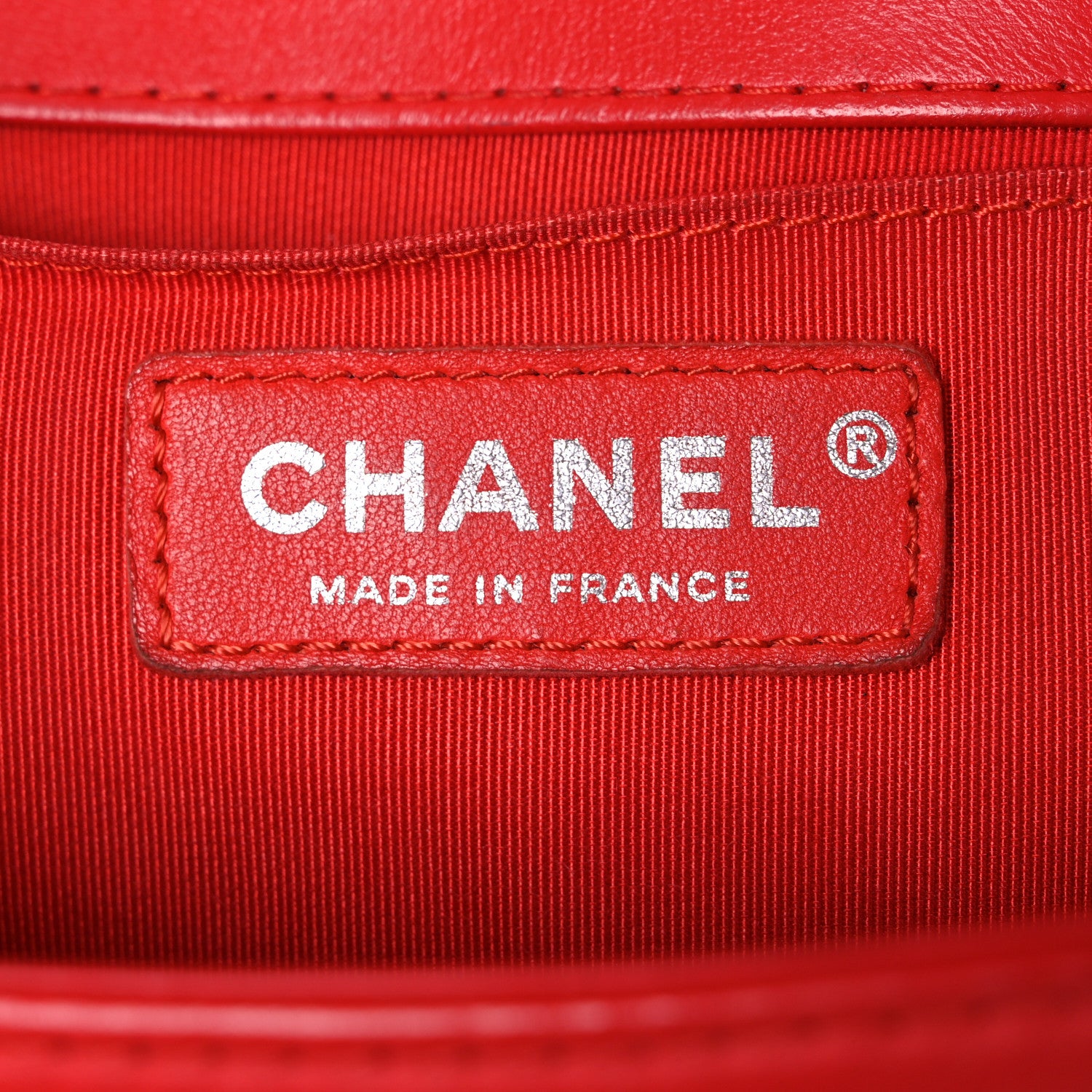 Chanel Lambskin Rubber Quilted Medium Two Tone Boy Flap Red Black 6 of 11