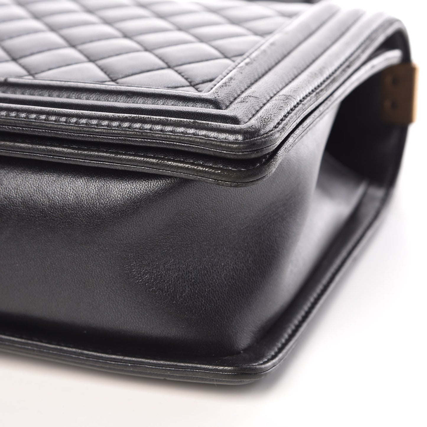 Metallic Lambskin Quilted New Medium Boy Flap Black