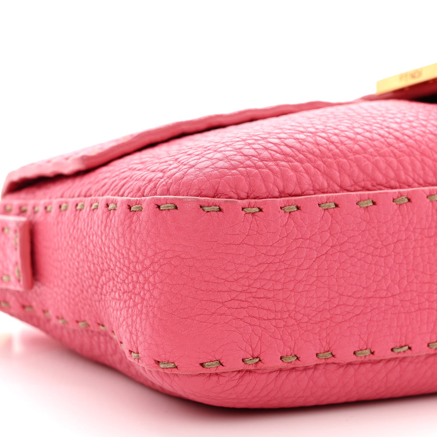 Fendi Calfskin Romano Selleria Baguette Pink 9 of 14
