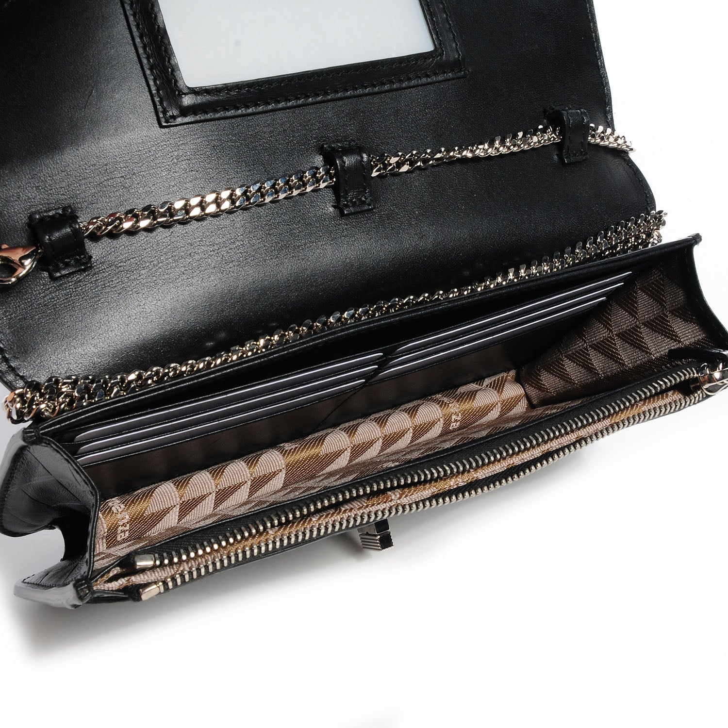Proenza Schouler Calfskin Embossed Crosshatch PS11 Chain Wallet Black 10 of 10