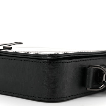 Off-White Saffiano Striped Mini Diag Binder Clip Bag Black White 9 of 11