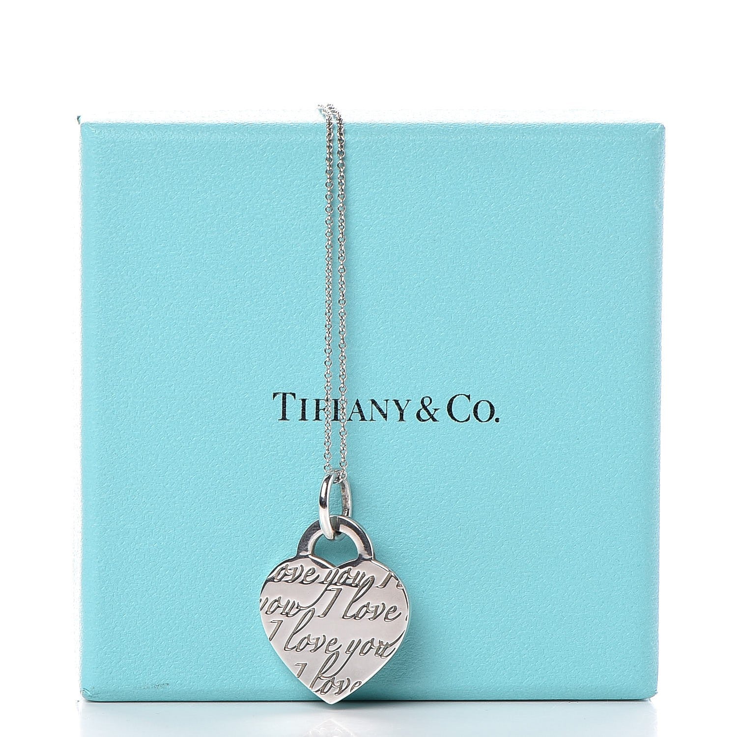 Tiffany Sterling Silver Notes Heart Tag Charm Necklace 7 of 7