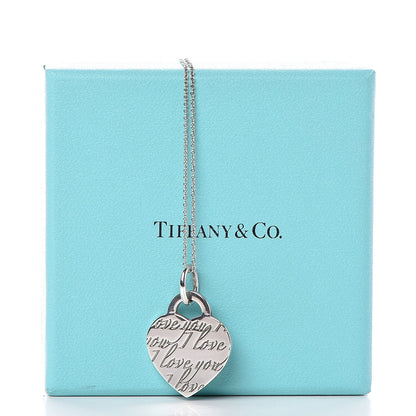 Tiffany Sterling Silver Notes Heart Tag Charm Necklace 7 of 7