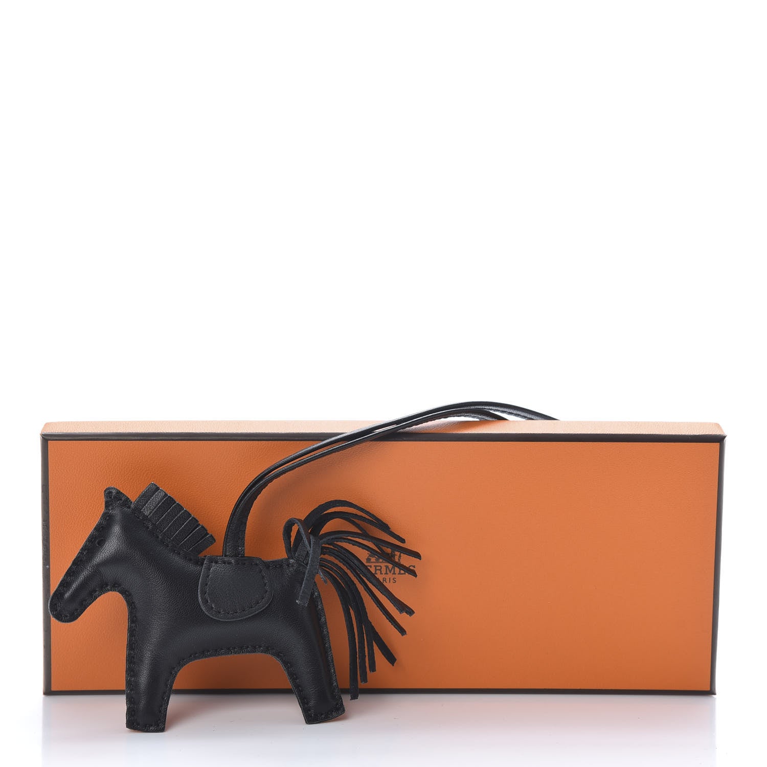 Hermes Milo Lambskin Grigri Rodeo Horse Bag Charm PM So Black 5 of 5