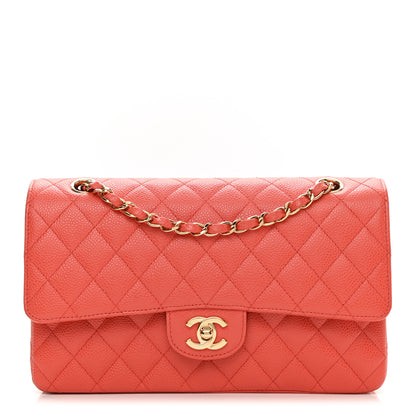 Chanel Caviar Quilted Medium Double Flap Light Red 1 of 10