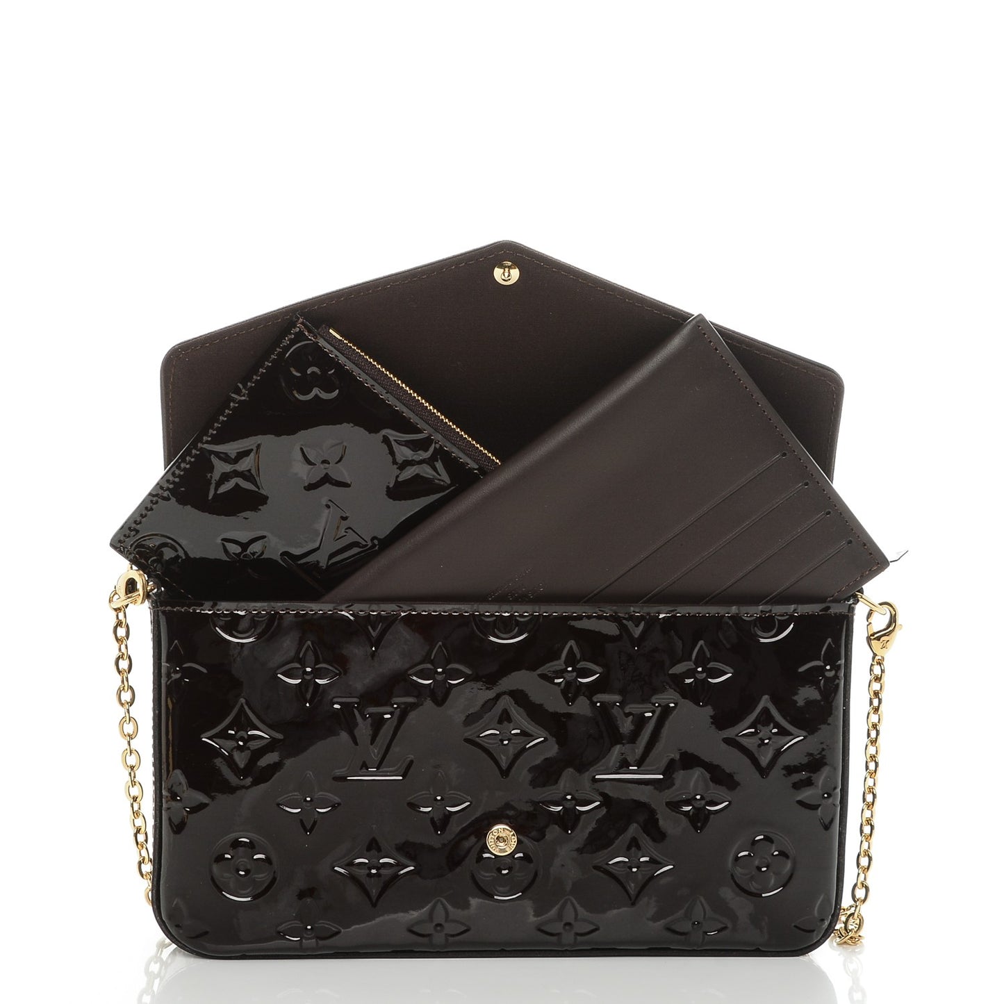 Vernis Pochette Felicie Chain Wallet Amarante