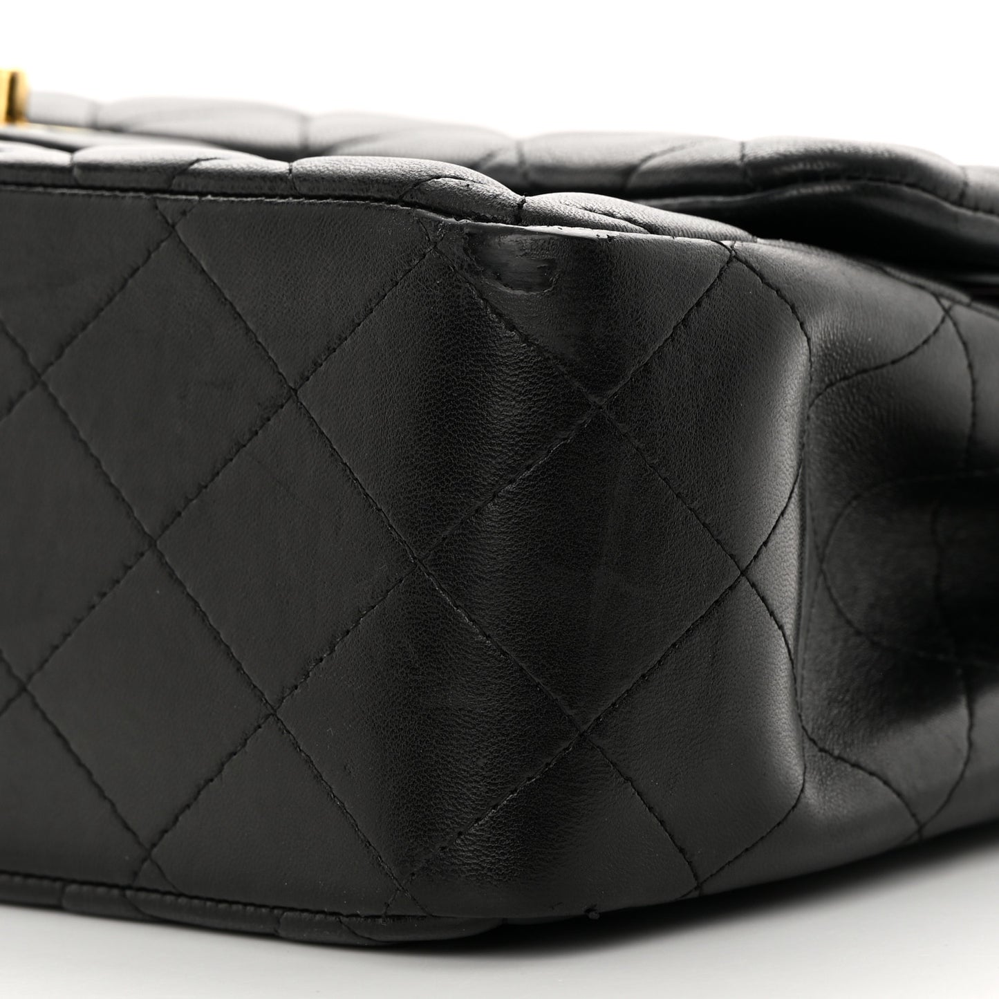 Lambskin Quilted Jumbo Double Flap Black