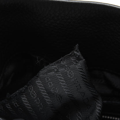 Prada Tessuto Nylon Calfskin Hobo Black 11 of 25