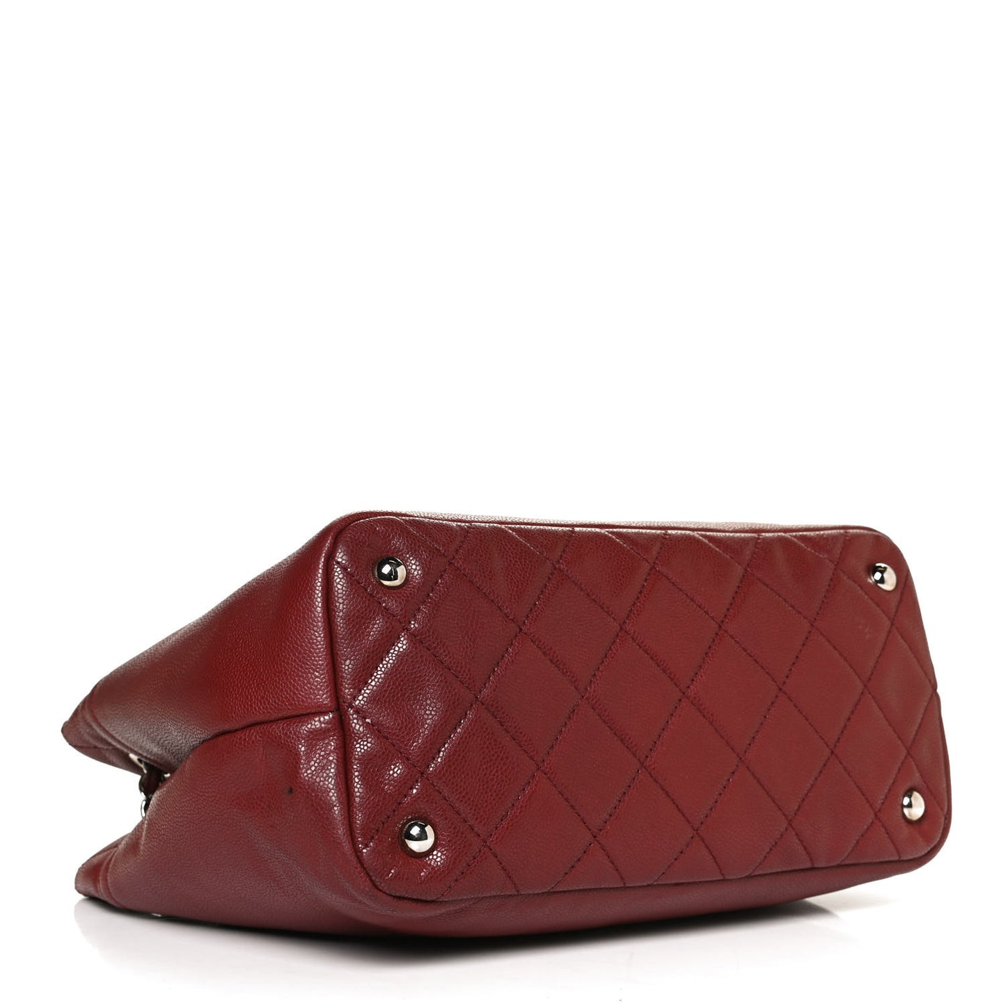 Caviar Quilted Large Timeless CC Soft Tote Dark Red