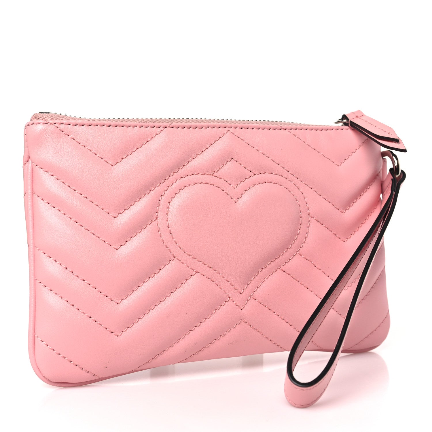 Gucci Calfskin Matelasse GG Marmont Wrist Wallet Wild Rose 3 of 7