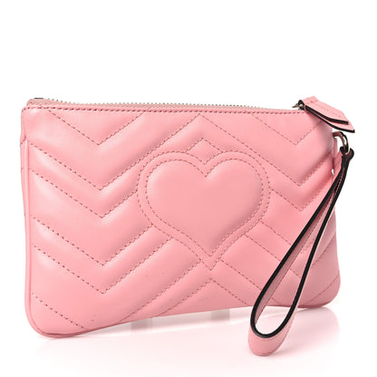 Gucci Calfskin Matelasse GG Marmont Wrist Wallet Wild Rose 3 of 7