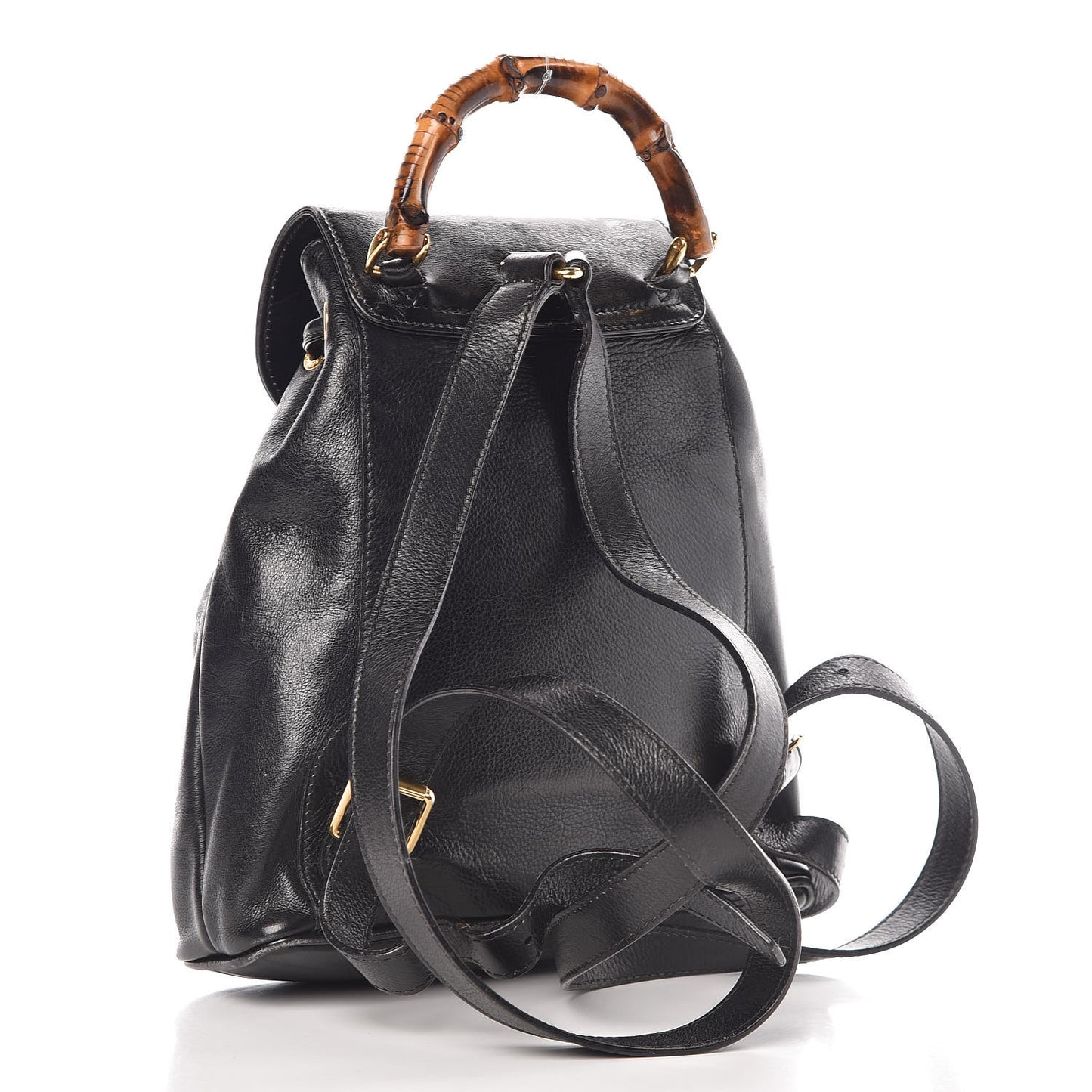 Calfskin Bamboo Backpack Black