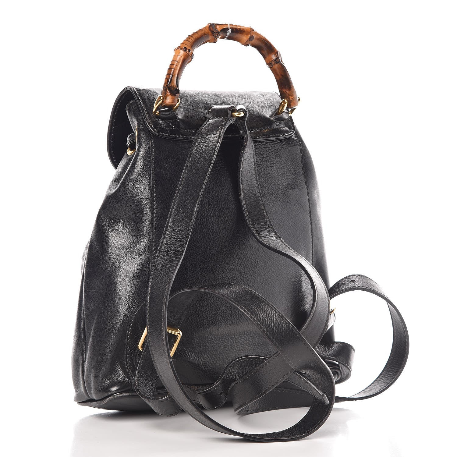 Gucci Calfskin Bamboo Backpack Black 3 of 14