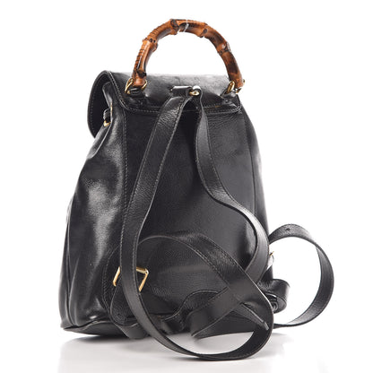 Gucci Calfskin Bamboo Backpack Black 3 of 14