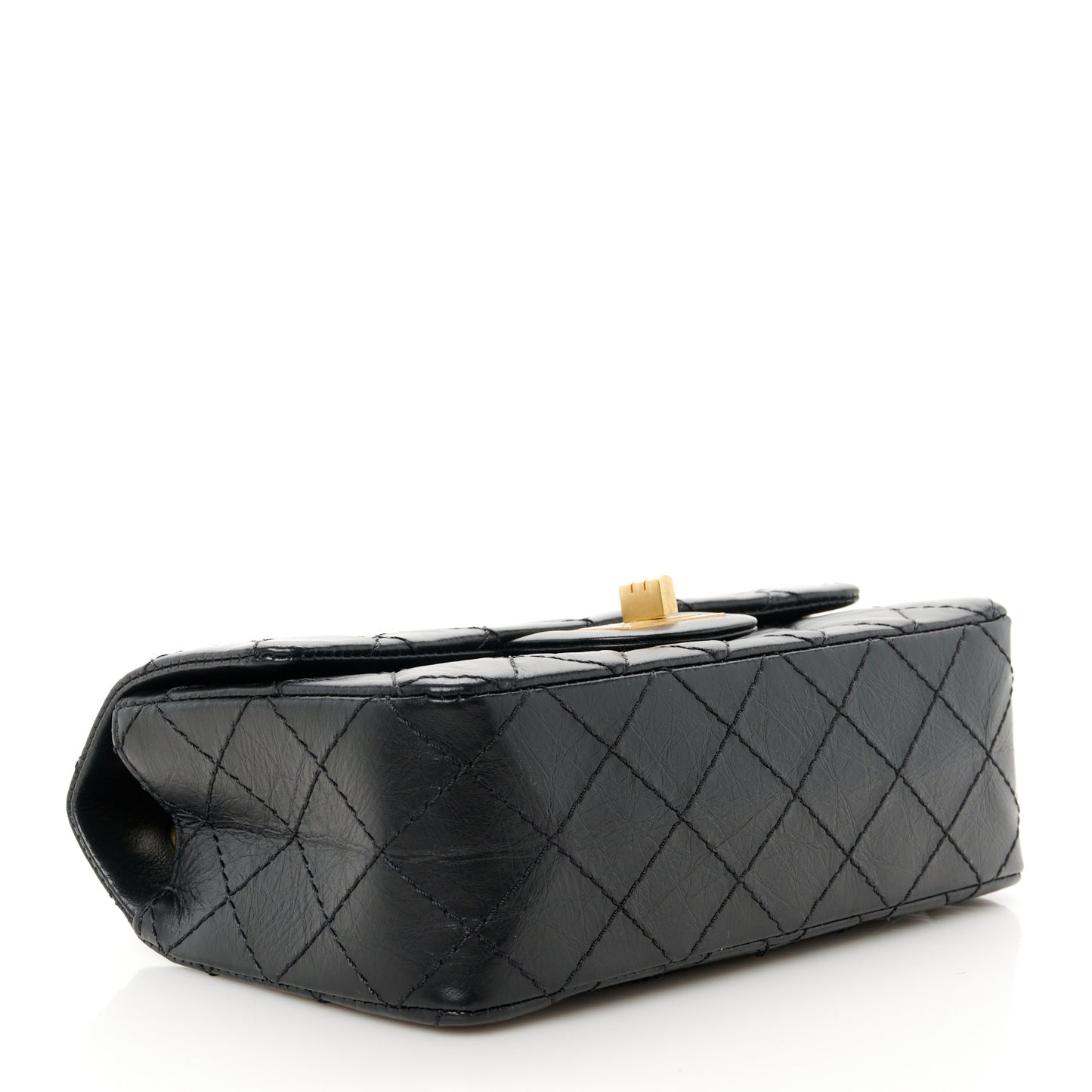 Aged Calfskin Quilted 2.55 Reissue Mini Flap Black