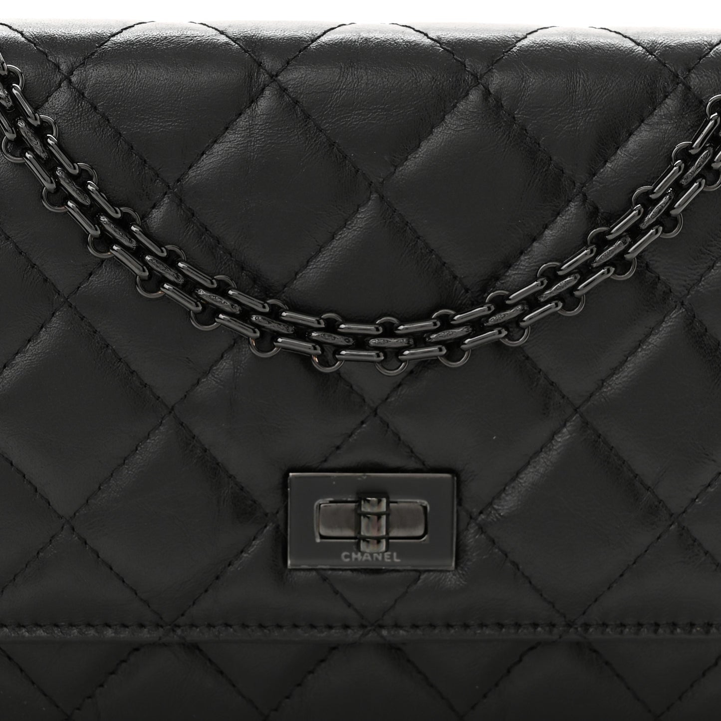 Aged Calfskin Quilted Reissue Wallet On Chain WOC So Black