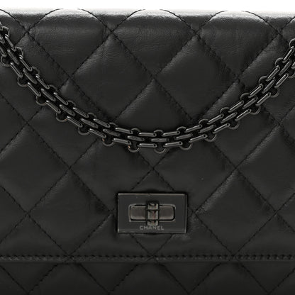 Chanel Aged Calfskin Quilted Reissue Wallet On Chain WOC So Black 9 of 11