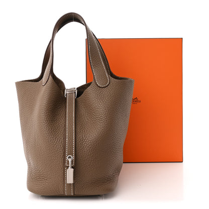 Hermes Taurillon Clemence Picotin Lock 18 PM Etoupe 11 of 11