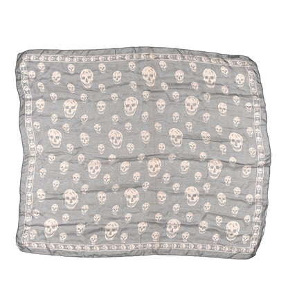 Alexander McQueen Silk Chiffon Skull Scarf Flannel Beige 1 of 4