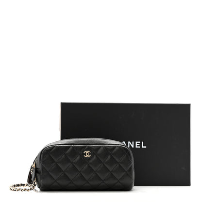 Chanel Caviar Quilted Toiletry Case With Chain Black 8 of 8