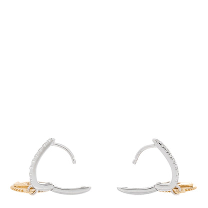Foundrae 18K Yellow White Gold Diamond Strength Miniature Medallion Earrings 3 of 6
