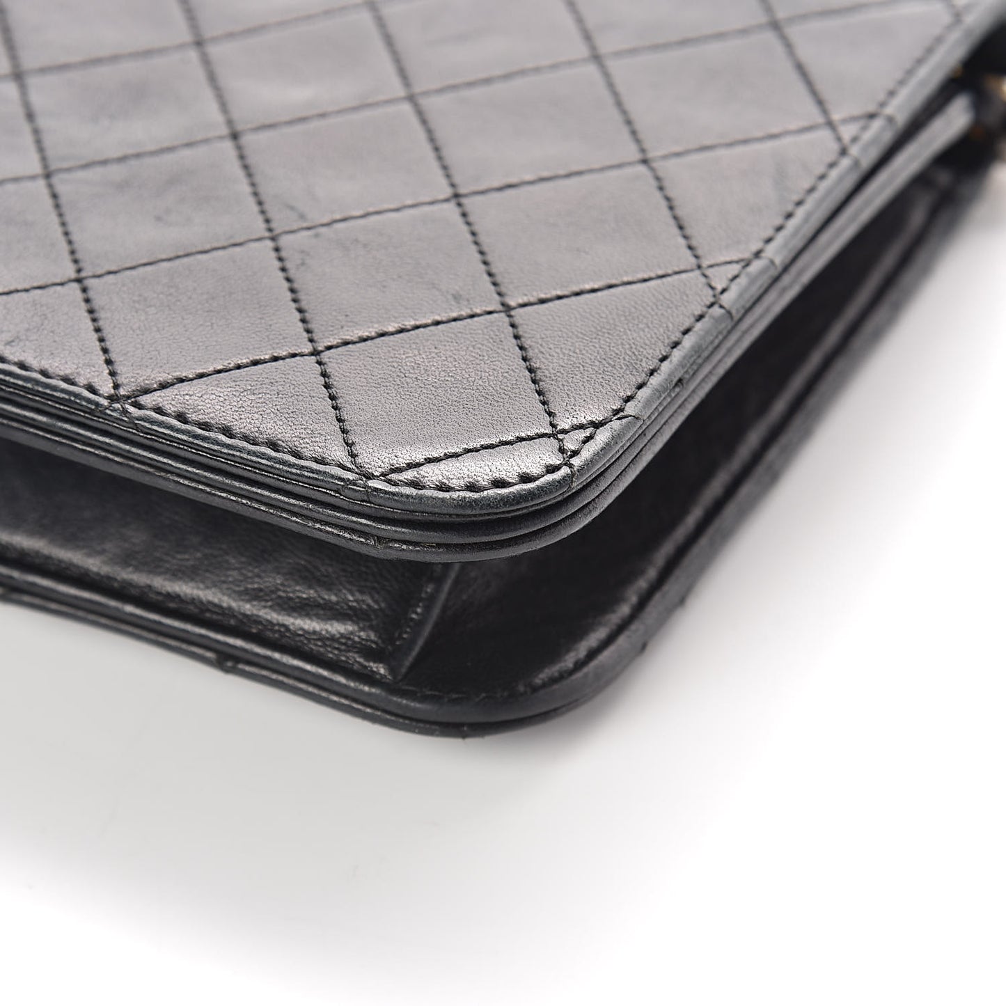 Lambskin Quilted Small Single Flap Black