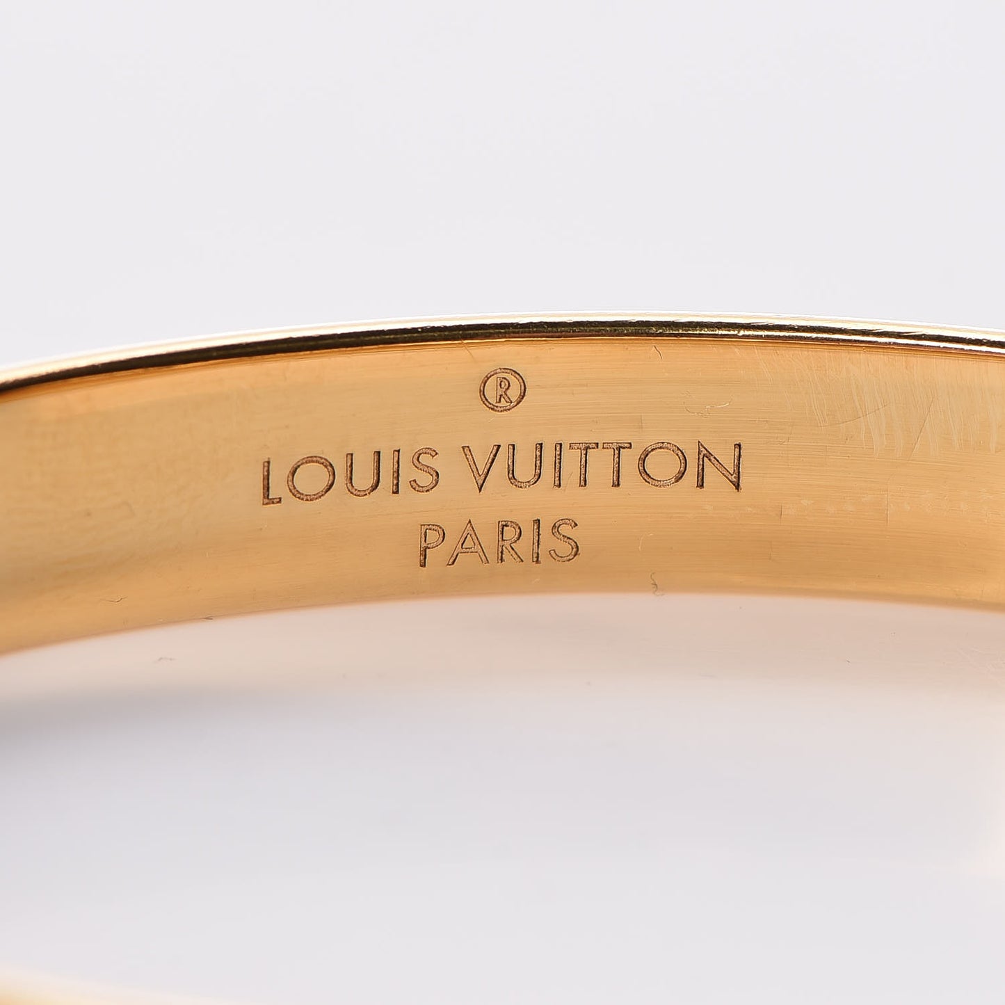 Brass Monogram Nanogram Cuff M Gold