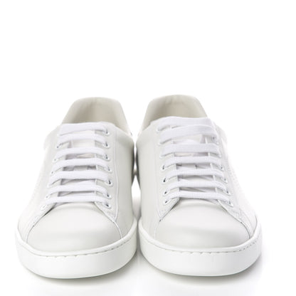 Gucci Calfskin Interlocking G Perforated Mens Ace Sneakers 7.5 White Grey Sky 2 of 10