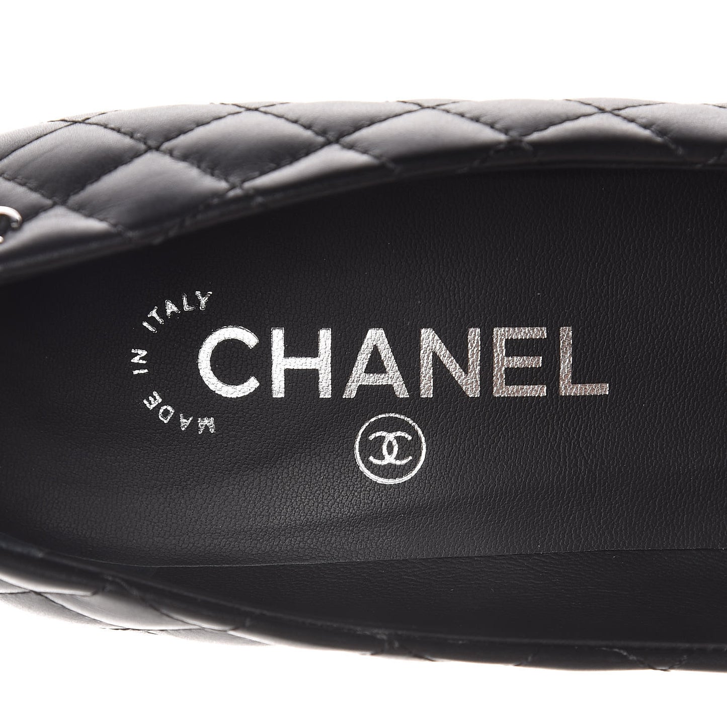 Lambskin Grosgrain Quilted Cap Toe CC Pumps 39 Black
