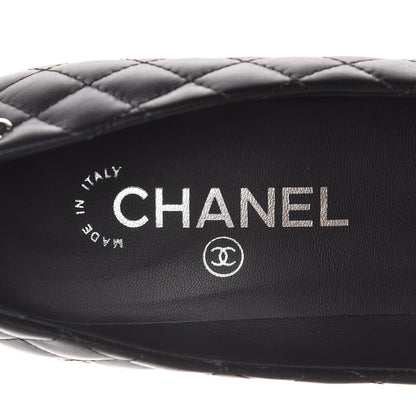 Chanel Lambskin Grosgrain Quilted Cap Toe CC Pumps 39 Black 8 of 15