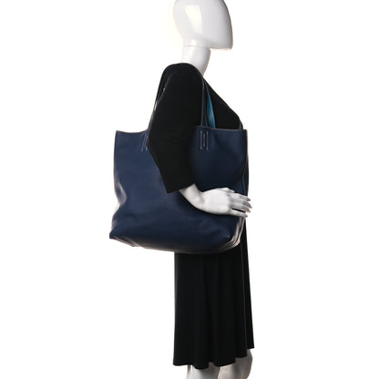Hermes Taurillon Clemence Double Sens 36 Reversible Tote Bleu Sapphire Bleu Izmir 2 of 14