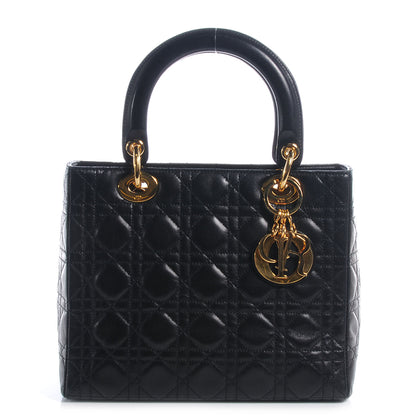 Christian Dior Lambskin Cannage Medium Lady Dior Black 1 of 9