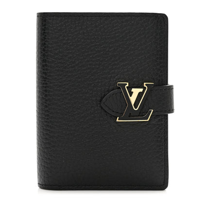 Louis Vuitton Taurillon Capucines Vertical Compact Wallet Black 1 of 7