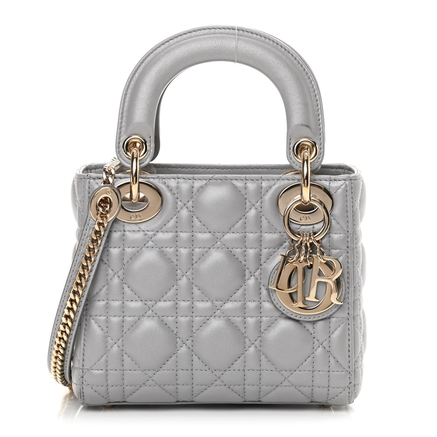 Lambskin Cannage Mini Lady Dior Grey